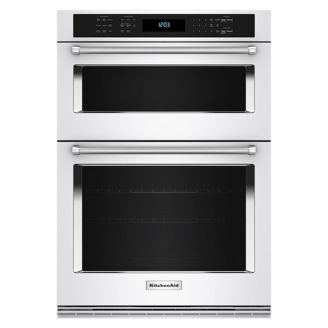 KitchenAid 30 inch Self-cleaning Air Fry Microwave Wall Oven Combo ( White )