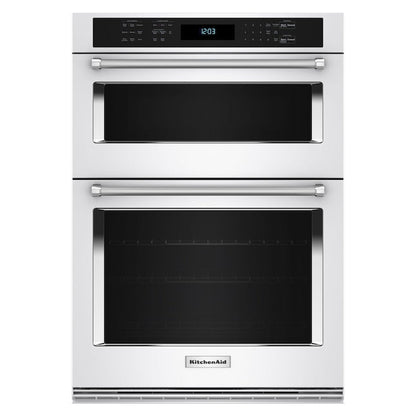 KitchenAid 30 inch Self-cleaning Air Fry Microwave Wall Oven Combo ( White )