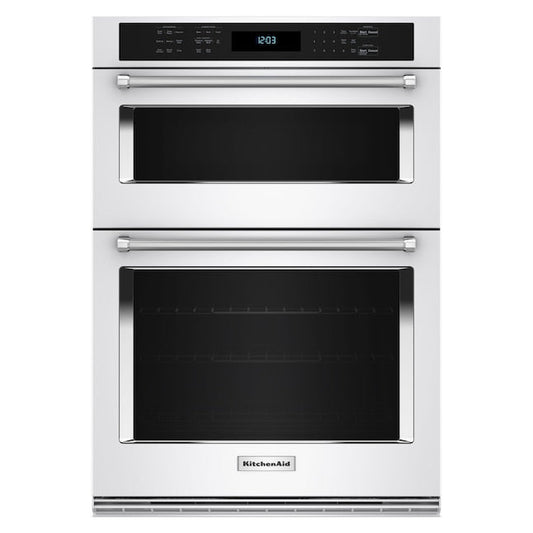KitchenAid 30 inch Self-cleaning Air Fry Microwave Wall Oven Combo ( White )