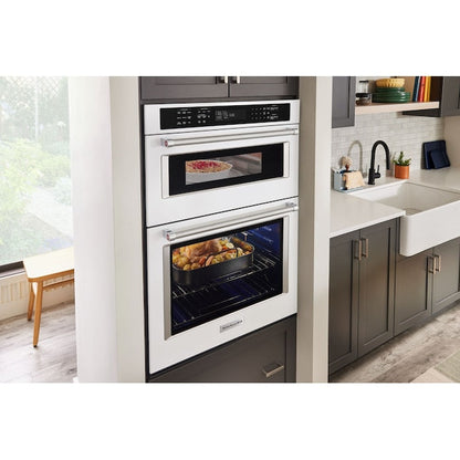 KitchenAid 30 inch Self-cleaning Air Fry Microwave Wall Oven Combo ( White )