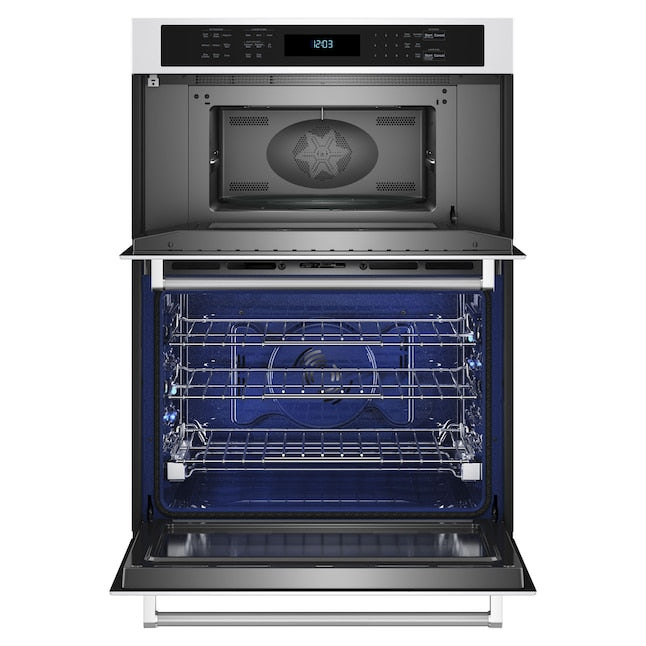 KitchenAid 30 inch Self-cleaning Air Fry Microwave Wall Oven Combo ( White )