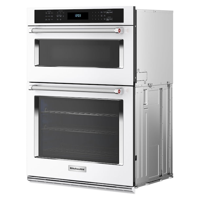 KitchenAid 30 inch Self-cleaning Air Fry Microwave Wall Oven Combo ( White )