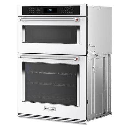 KitchenAid 30 inch Self-cleaning Air Fry Microwave Wall Oven Combo ( White )