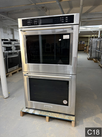KitchenAid 30 inch Double Electric Wall Oven with Air Fry Self-cleaning ( Stainless Steel )