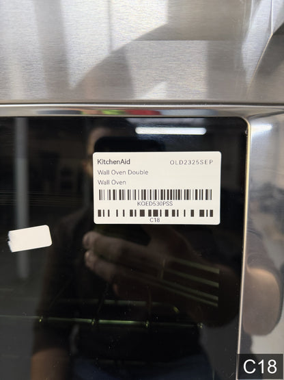 KitchenAid 30 inch Double Electric Wall Oven with Air Fry Self-cleaning ( Stainless Steel )