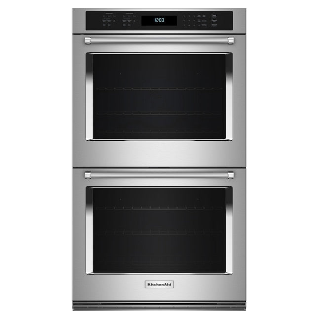KitchenAid 30 inch Double Electric Wall Oven with Air Fry Self-cleaning ( Stainless Steel )
