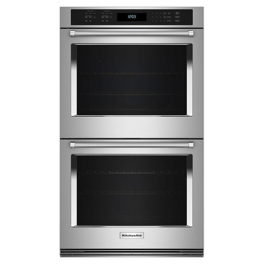 KitchenAid 30 inch Double Electric Wall Oven with Air Fry Self-cleaning ( Stainless Steel )