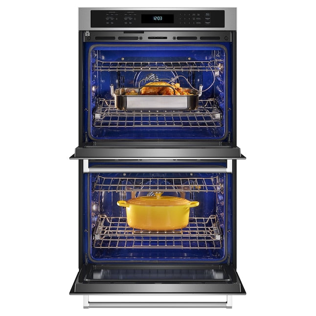 KitchenAid 30 inch Double Electric Wall Oven with Air Fry Self-cleaning ( Stainless Steel )