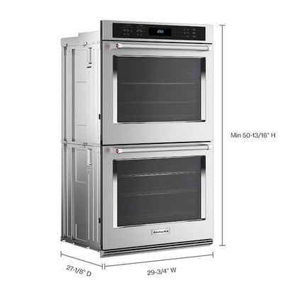 KitchenAid 30 inch Double Electric Wall Oven with Air Fry Self-cleaning ( Stainless Steel )