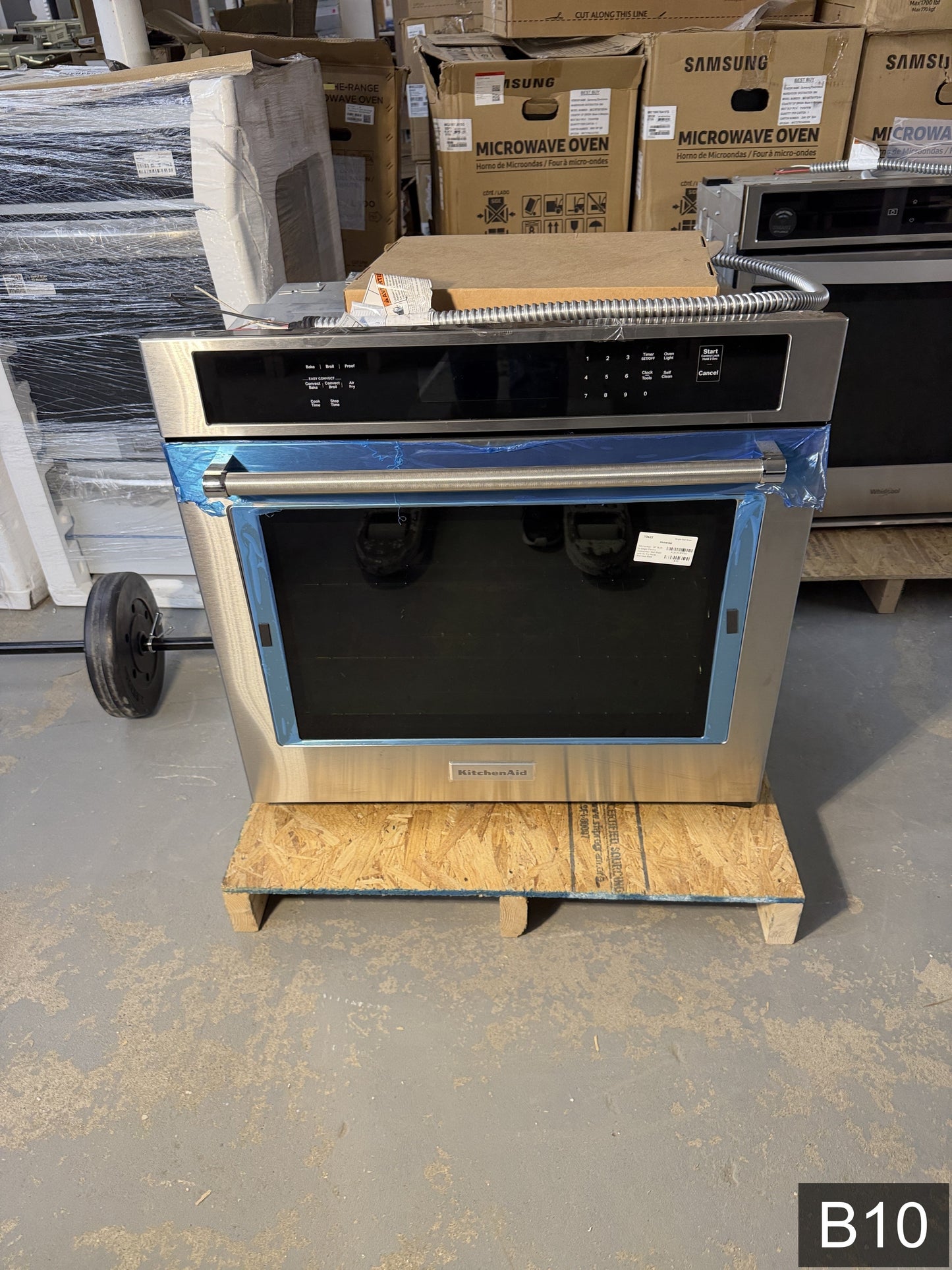 KitchenAid 30 inch Single Electric Wall Oven with Air Fry Single-fan and Self-cleaning ( Stainless Steel )