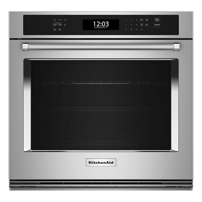 KitchenAid 30 inch Single Electric Wall Oven with Air Fry Single-fan and Self-cleaning ( Stainless Steel )