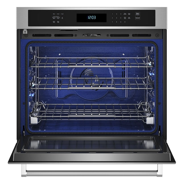 KitchenAid 30 inch Single Electric Wall Oven with Air Fry Single-fan and Self-cleaning ( Stainless Steel )