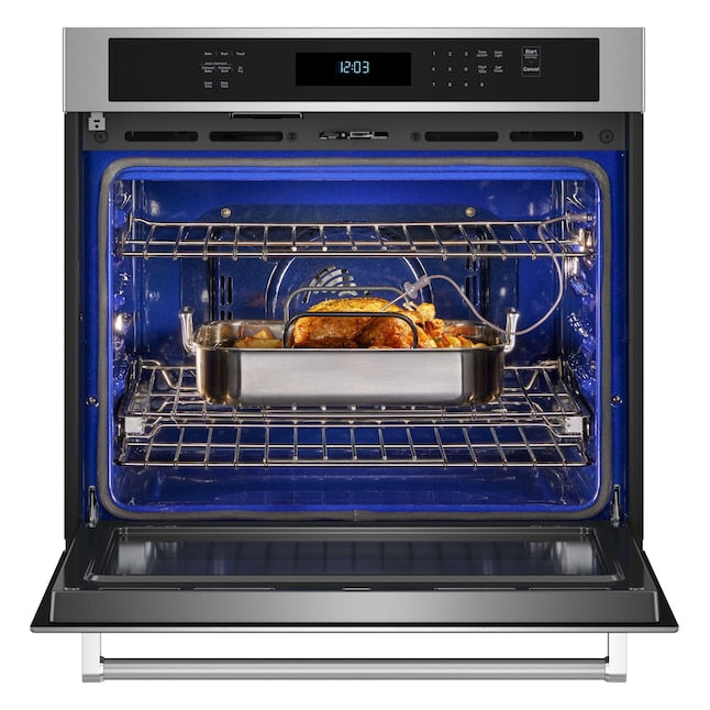 KitchenAid 30 inch Single Electric Wall Oven with Air Fry Single-fan and Self-cleaning ( Stainless Steel )