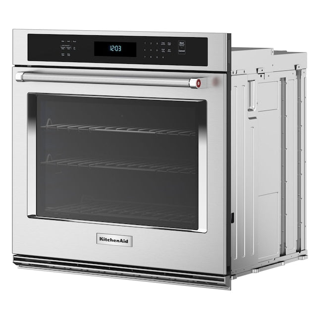KitchenAid 30 inch Single Electric Wall Oven with Air Fry Single-fan and Self-cleaning ( Stainless Steel )