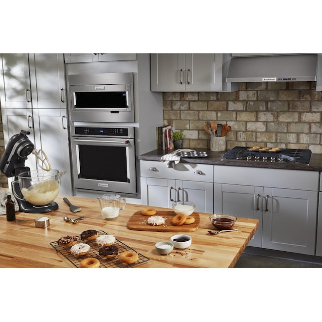 KitchenAid 30 inch Single Electric Wall Oven Single-fan and Self-cleaning ( Stainless Steel )