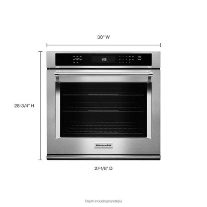 KitchenAid 30 inch Single Electric Wall Oven Single-fan and Self-cleaning ( Stainless Steel )