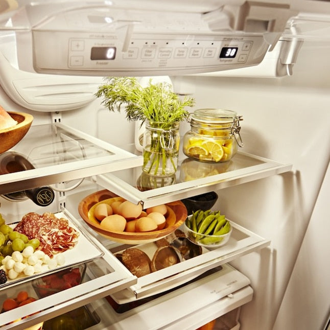 KitchenAid Counter-Depth 20-cu ft 3 -Door 36-in Wide French Door Refrigerator with Ice Maker with Water Dispenser ( Stainless Steel ) ENERGY STAR Certified