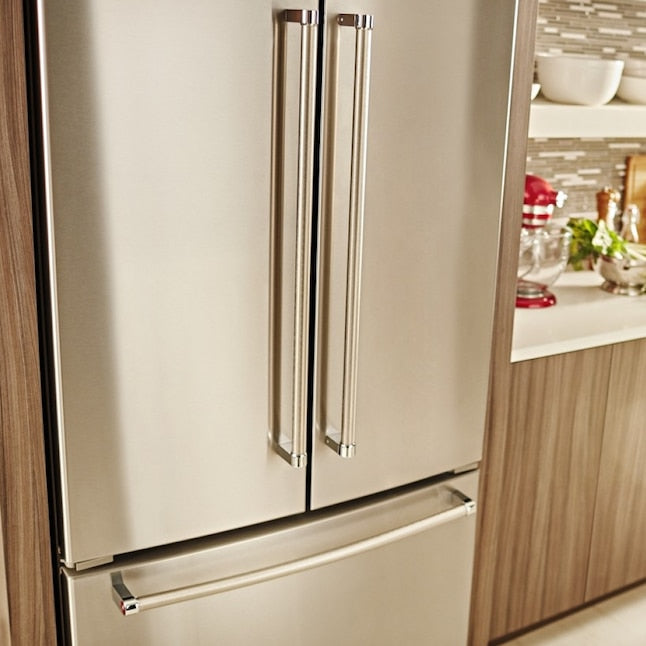 KitchenAid Counter-Depth 20-cu ft 3 -Door French Door Refrigerator with Ice Maker with Water Dispenser ( Stainless Steel ) ENERGY STAR Certified