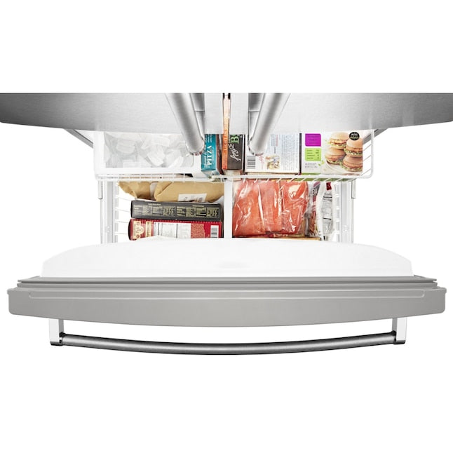 KitchenAid Counter-Depth 20-cu ft 3 -Door 36-in Wide French Door Refrigerator with Ice Maker with Water Dispenser ( Stainless Steel ) ENERGY STAR Certified