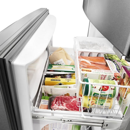 KitchenAid Counter-Depth 20-cu ft 3 -Door 36-in Wide French Door Refrigerator with Ice Maker with Water Dispenser ( Stainless Steel ) ENERGY STAR Certified