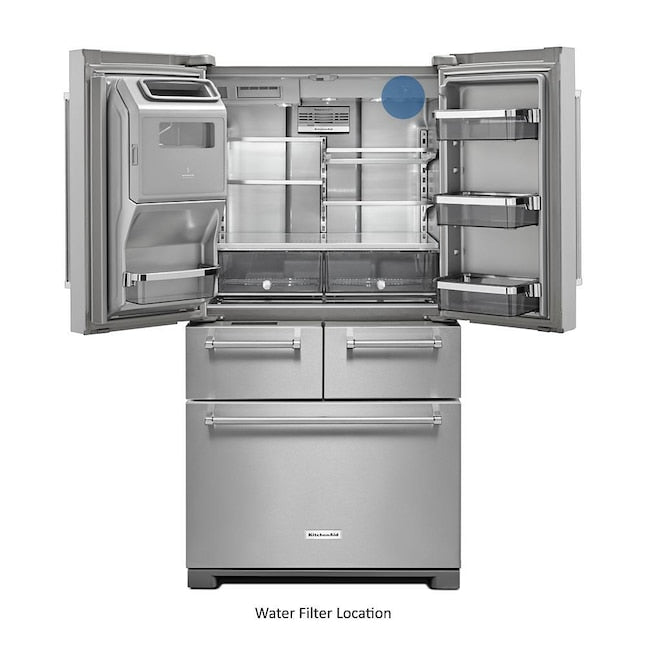KitchenAid Standard-Depth 25.8-cu ft 5 -Door French Door Refrigerator with Ice Maker with Water and Ice Dispenser ( Stainless steel )