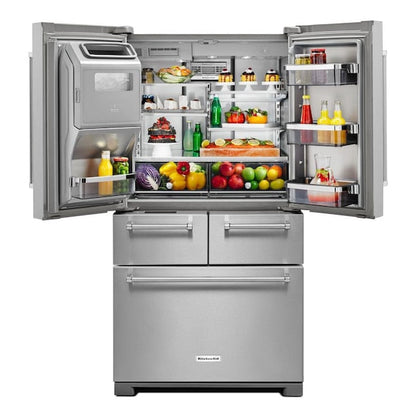 KitchenAid Standard-Depth 25.8-cu ft 5 -Door French Door Refrigerator with Ice Maker with Water and Ice Dispenser ( Stainless steel )