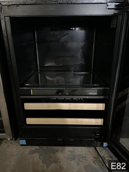 KitchenAid 23.88-in W 14 -Can Capacity Panel Ready Built-in Indoor Beverage Refrigerator with Glass Door