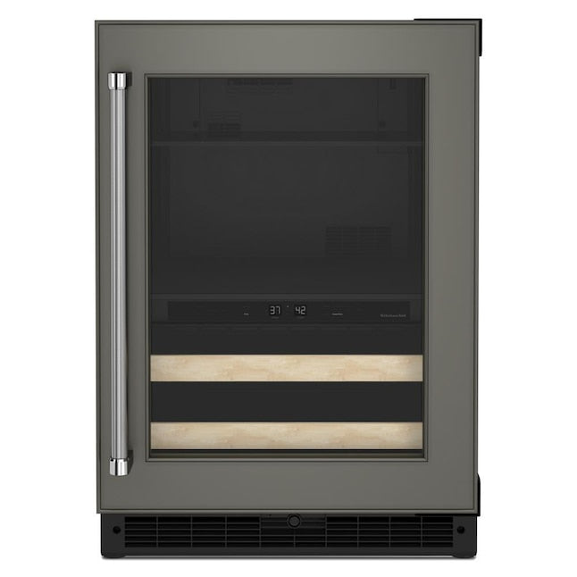 KitchenAid 23.88-in W 14 -Can Capacity Panel Ready Built-in Indoor Beverage Refrigerator with Glass Door