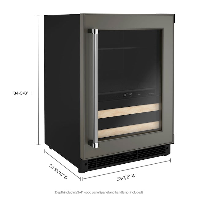 KitchenAid 23.88-in W 14 -Can Capacity Panel Ready Built-in Indoor Beverage Refrigerator with Glass Door