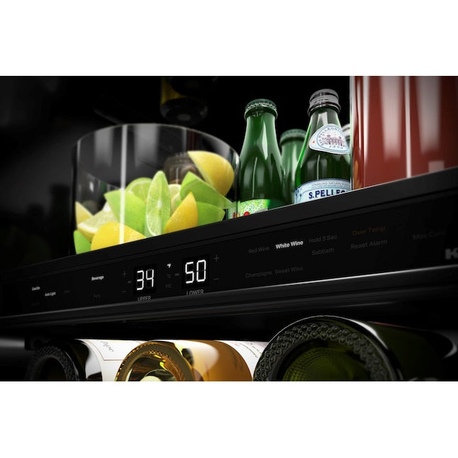 KitchenAid 23.88-in W 14 -Can Capacity Panel Ready Built-in Indoor Beverage Refrigerator with Glass Door