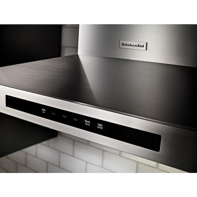 KitchenAid 30 inch Convertible 600.0000-CFM Recirculating Stainless steel Wall-Mounted Range Hood with Charcoal Filter