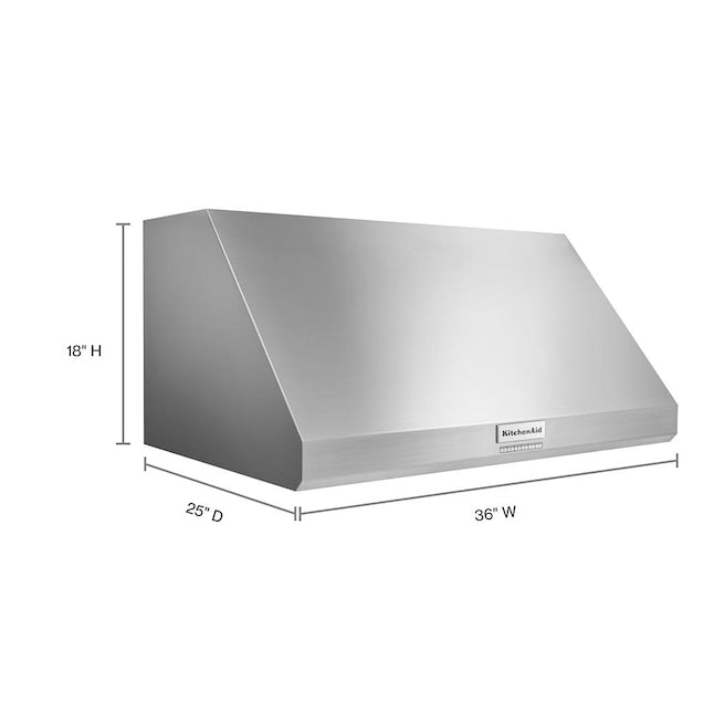 KitchenAid 36 inch Ducted 1170-CFM Stainless Steel Wall-Mounted Range Hood