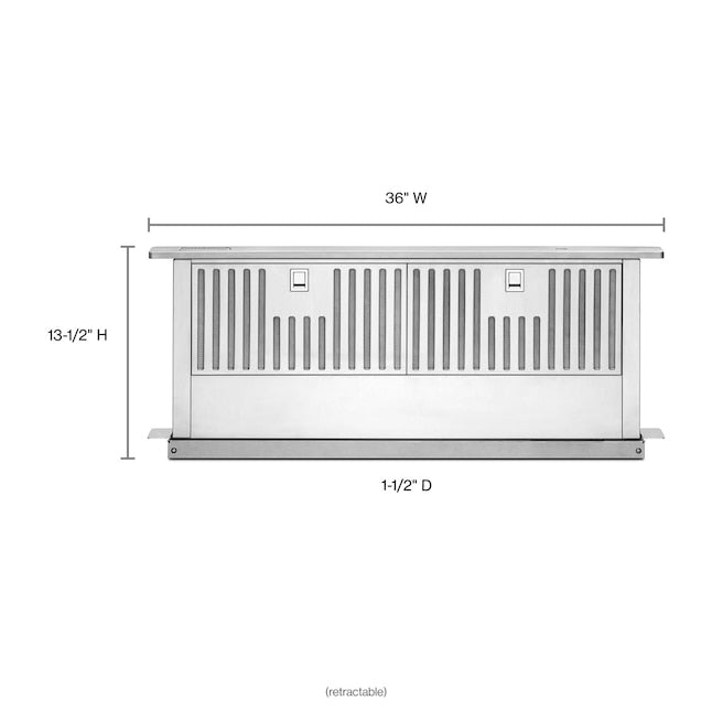 KitchenAid 36 inch Telescoping Stainless steel Ducted Downdraft Range Hood