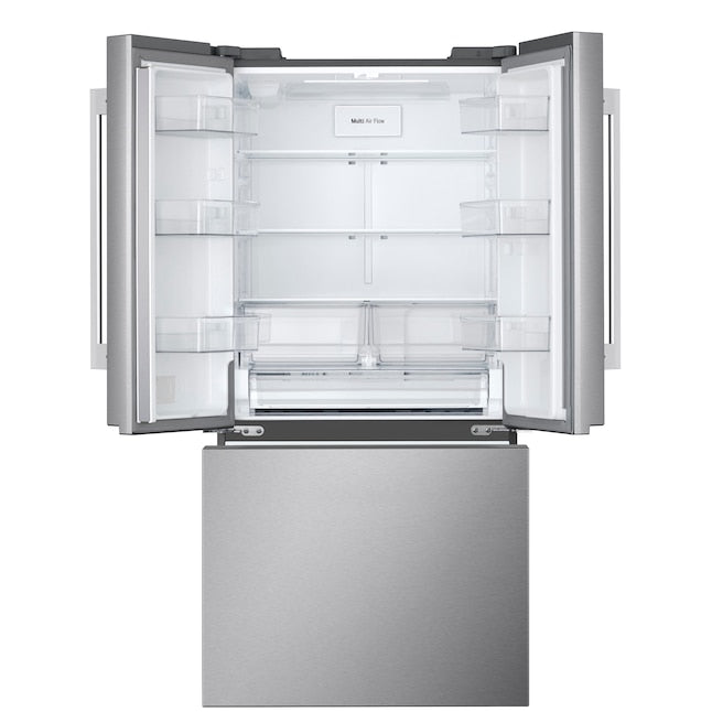 LG Standard-Depth 25.1-cu ft 3 -Door Smart Compatible French Door Refrigerator with Ice Maker ( PrintProof Stainless Steel ) ENERGY STAR Certified