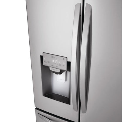 LG Standard-Depth 27.9-cu ft 3.0 -Door Smart Compatible French Door Refrigerator with Ice Maker with Water and Ice Dispenser ( Stainless Steel ) ENERGY STAR Certified