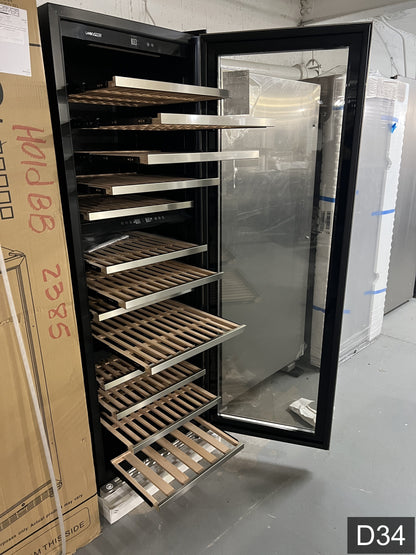 LANBOPRO 23.4-in W 143 -Bottles Black, stainless steel Dual Zone Cooling Built-in/Freestanding Indoor Wine Cooler