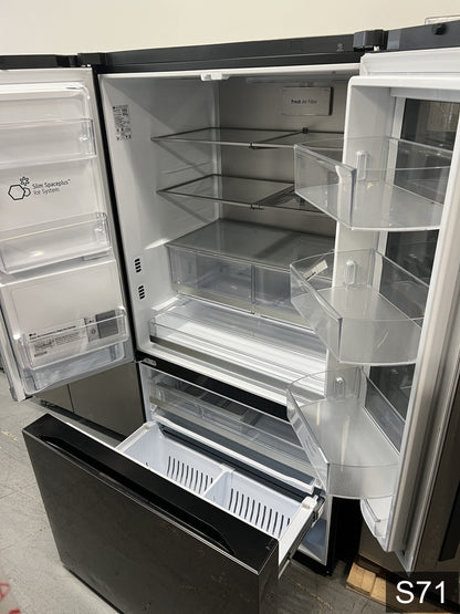 LG Counter-Depth InstaView 4 Types of Ice 25.5-cu ft 3 -Door 36-in Wide Smart Compatible French Door Refrigerator with Dual Ice Maker with Water and Ice Dispenser and Door within Door ( PrintProof Black Stainless Steel ) ENERGY STAR Certified