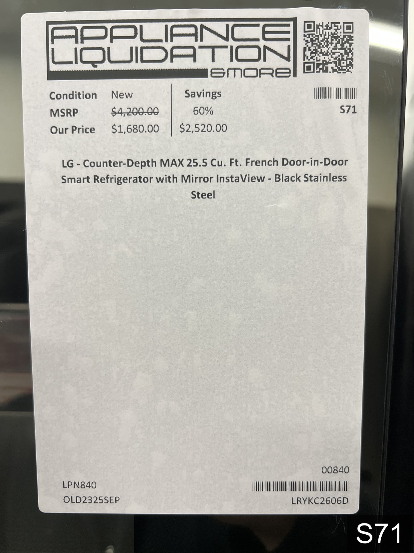 LG Counter-Depth InstaView 4 Types of Ice 25.5-cu ft 3 -Door 36-in Wide Smart Compatible French Door Refrigerator with Dual Ice Maker with Water and Ice Dispenser and Door within Door ( PrintProof Black Stainless Steel ) ENERGY STAR Certified