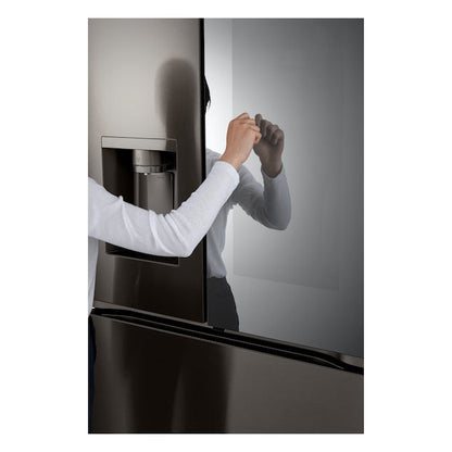 LG Counter-Depth InstaView 4 Types of Ice 25.5-cu ft 3 -Door 36-in Wide Smart Compatible French Door Refrigerator with Dual Ice Maker with Water and Ice Dispenser and Door within Door ( PrintProof Black Stainless Steel ) ENERGY STAR Certified