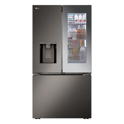 LG Counter-Depth InstaView 4 Types of Ice 25.5-cu ft 3 -Door 36-in Wide Smart Compatible French Door Refrigerator with Dual Ice Maker with Water and Ice Dispenser and Door within Door ( PrintProof Black Stainless Steel ) ENERGY STAR Certified
