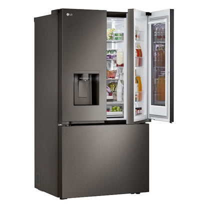 LG Counter-Depth InstaView 4 Types of Ice 25.5-cu ft 3 -Door 36-in Wide Smart Compatible French Door Refrigerator with Dual Ice Maker with Water and Ice Dispenser and Door within Door ( PrintProof Black Stainless Steel ) ENERGY STAR Certified