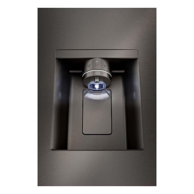 LG Counter-Depth InstaView 4 Types of Ice 25.5-cu ft 3 -Door 36-in Wide Smart Compatible French Door Refrigerator with Dual Ice Maker with Water and Ice Dispenser and Door within Door ( PrintProof Black Stainless Steel ) ENERGY STAR Certified