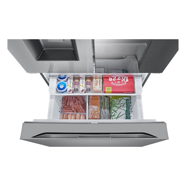 LG Counter-Depth MAX Mirror InstaView 4 Types of Ice 25.5-cu ft 3 -Door Smart Compatible French Door Refrigerator with Dual Ice Maker with Water and Ice Dispenser and Door within Door ( PrintProof Stainless Steel ) ENERGY STAR Certified