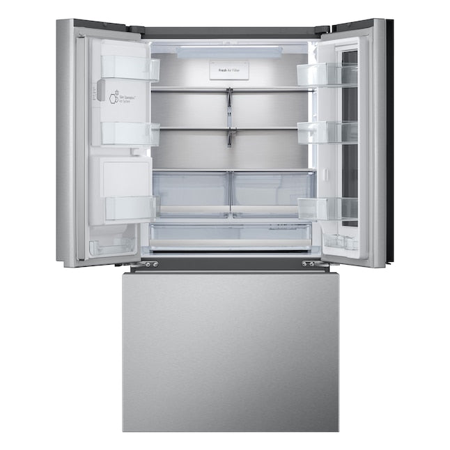 LG Standard-Depth Mirrored InstaView 4 Types of Ice 30.7-cu ft 3 -Door Smart Compatible French Door Refrigerator with Dual Ice Maker with Water and Ice Dispenser and Door within Door ( PrintProof Stainless Steel ) ENERGY STAR Certified