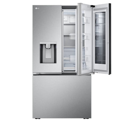 LG Standard-Depth Mirrored InstaView 4 Types of Ice 30.7-cu ft 3 -Door Smart Compatible French Door Refrigerator with Dual Ice Maker with Water and Ice Dispenser and Door within Door ( PrintProof Stainless Steel ) ENERGY STAR Certified
