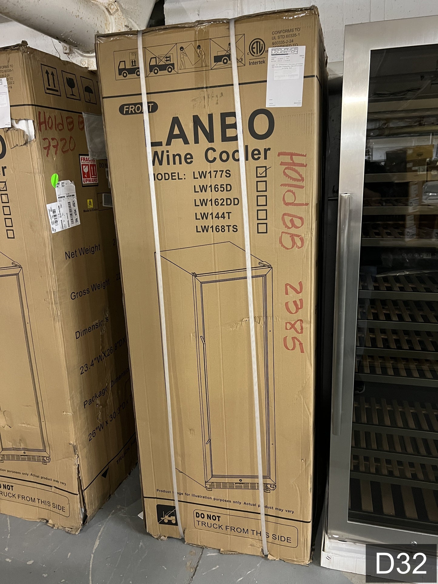 LANBO 23.4-in W 165 -Bottles Black, stainless steel Built-in Indoor Wine Cooler