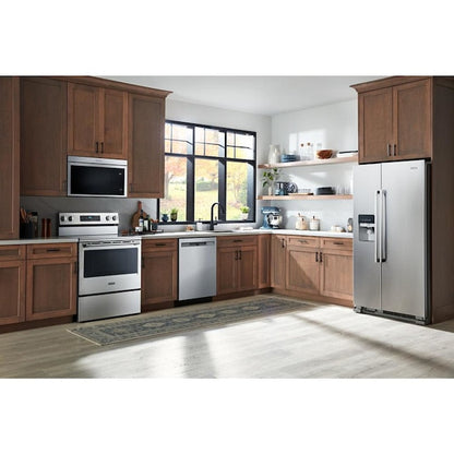 Maytag 24-in Front Control Built-in Dishwasher ( Stainless Steel ) , 50-Decibel Very Quiet Sound Level