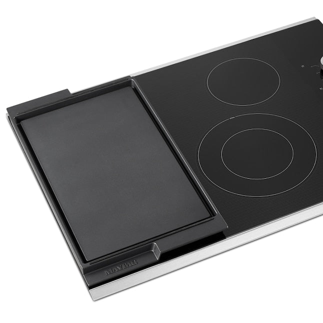 Maytag 30-in 4 burners Smooth Surface (Radiant) Stainless steel Electric Cooktop with Bridge Element