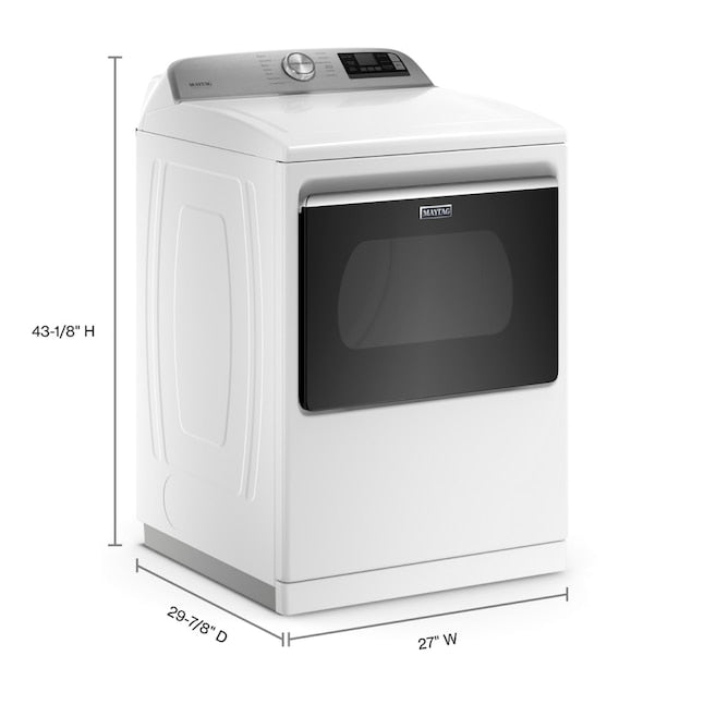Maytag Smart Capable 7.4-cu ft Steam Cycle Vented Electric Dryer ( White ) Energy Star Certified