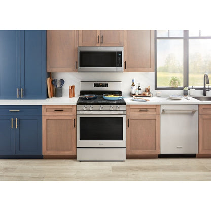 Maytag 1.7-cu ft 29.88-in Over-the-Range Microwave with Sensor Cooking ( Fingerprint Resistant Stainless Steel )